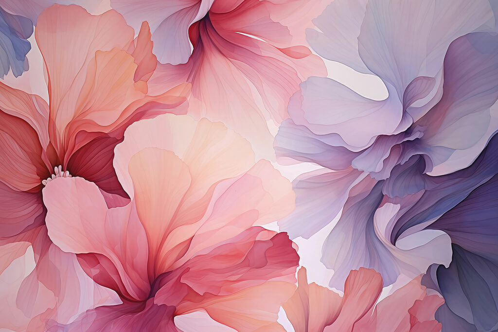 Flores rosa e lilás — design completo