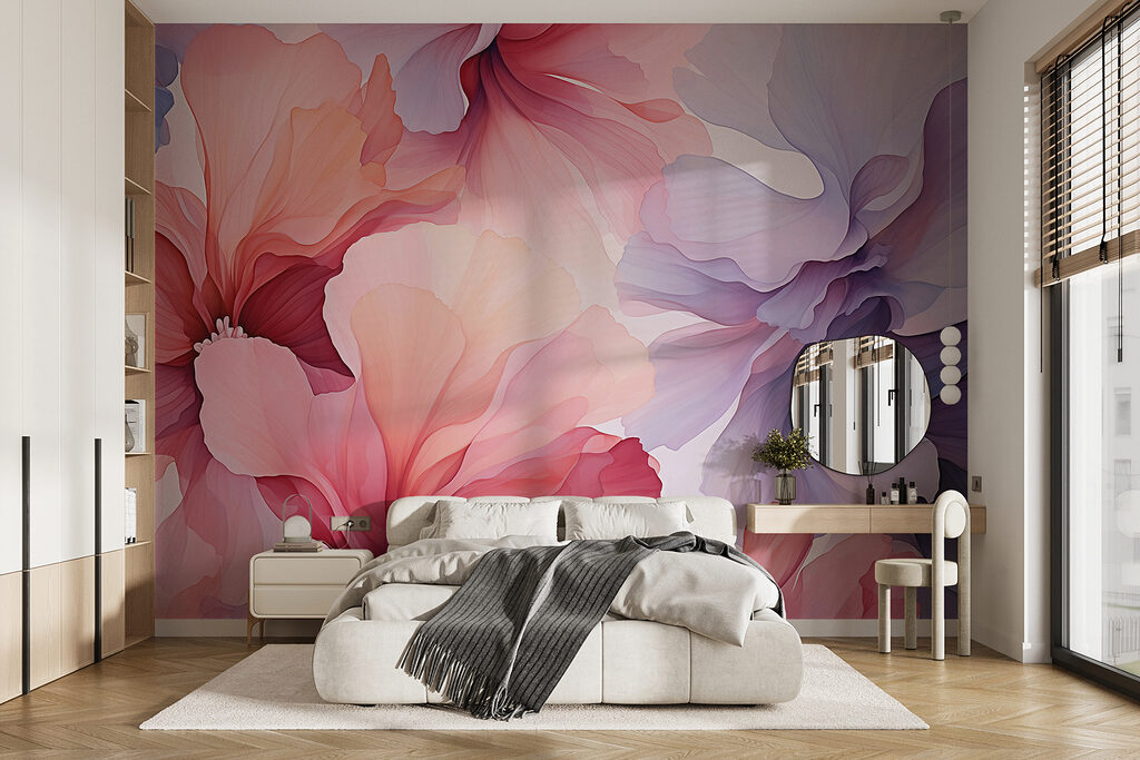 Flores rosa e lilás — interior 1