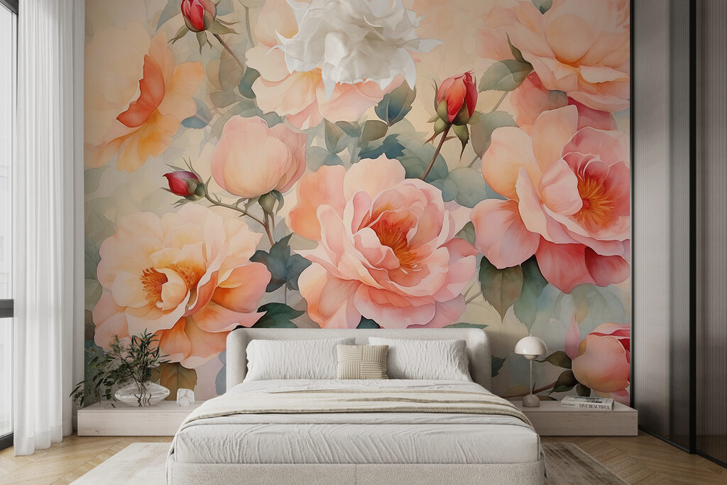 Rosas cor de pêssego — interior 1