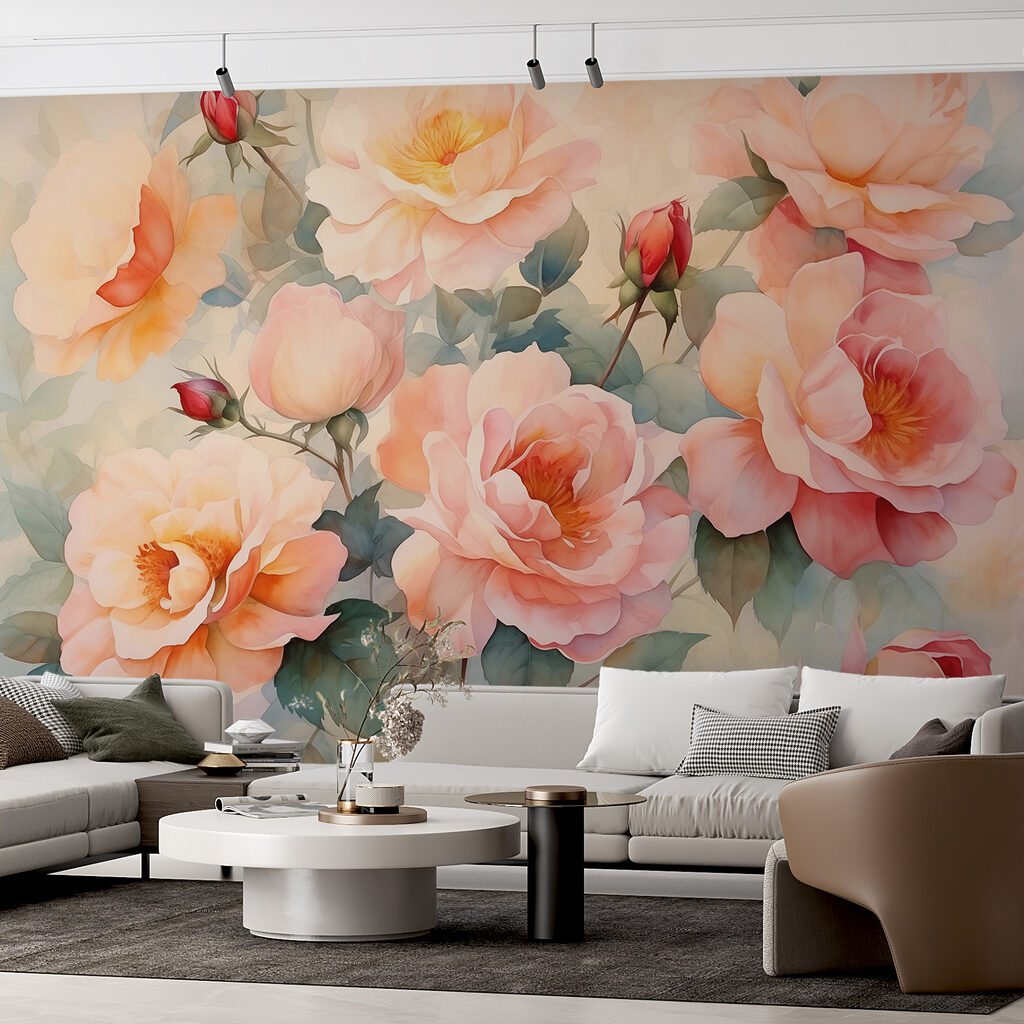 Rosas cor de pêssego — interior 2