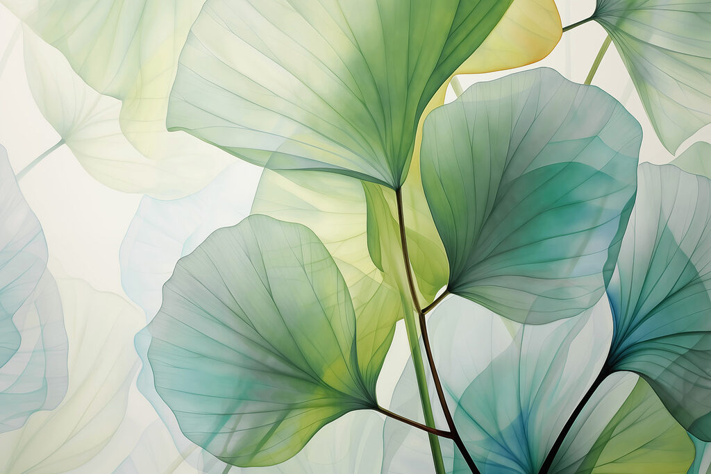 Folhas redondas e luz — design completo