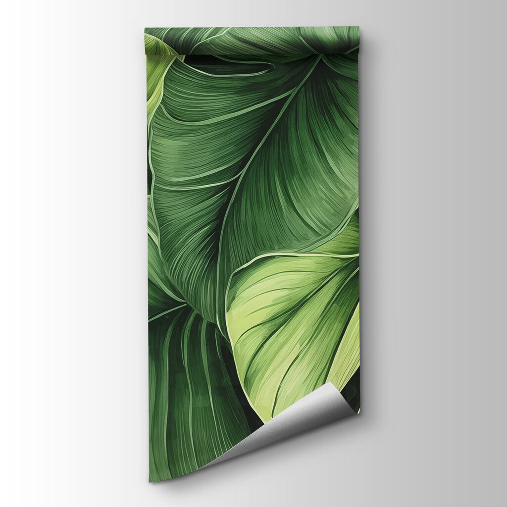 Folhas verdes, dobras fundas — vista do produto
