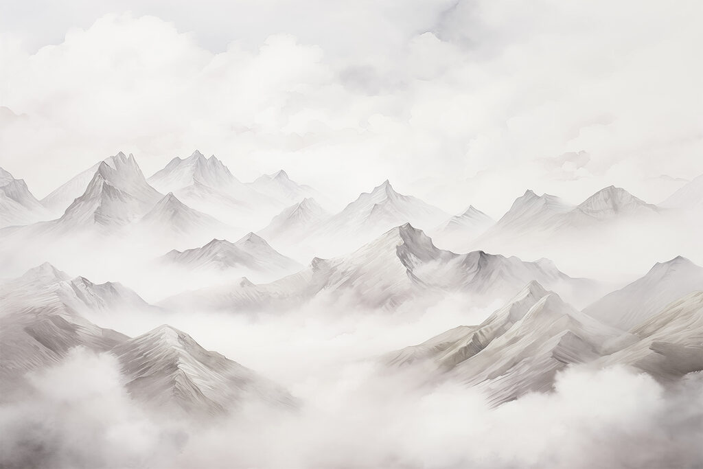 Picos cor-de-rosa em nuvens — design completo