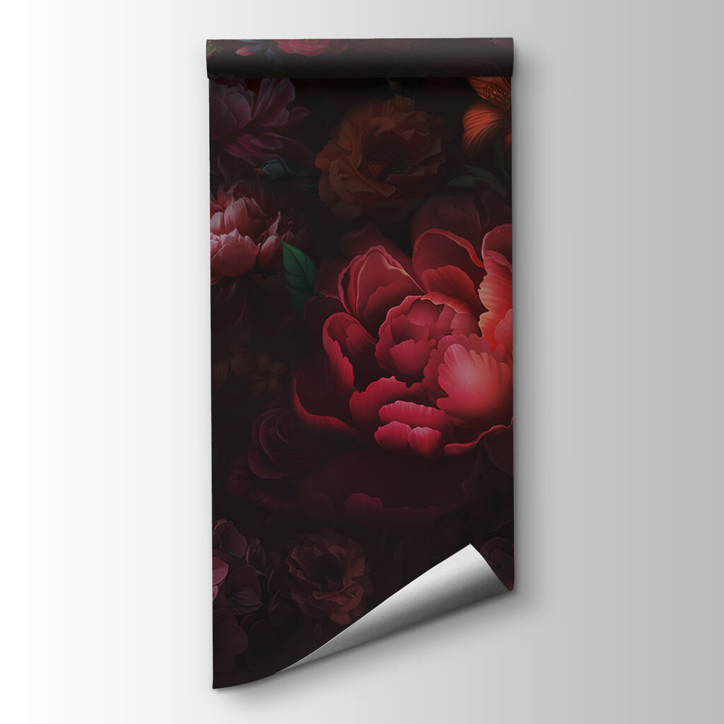 Flores vermelho-escuras na noite — vista do produto