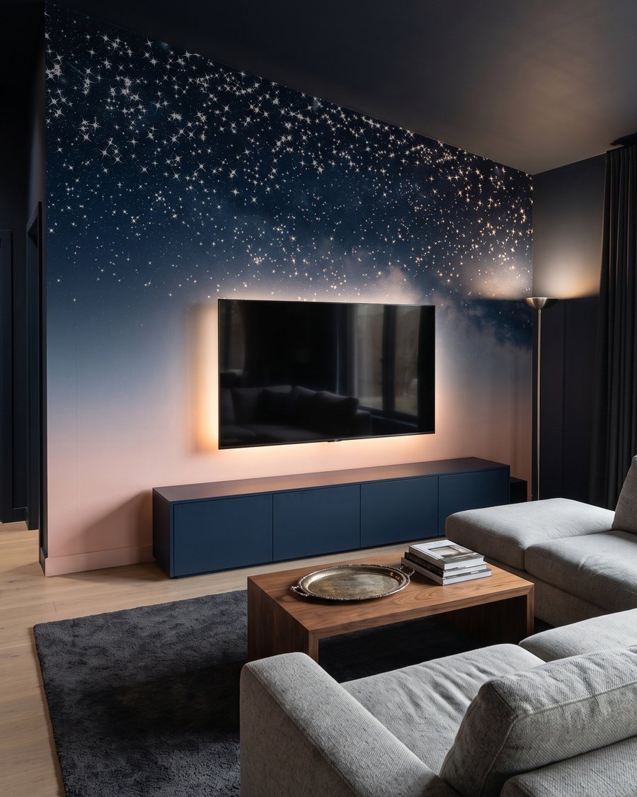 Chuva de estrelas num interior