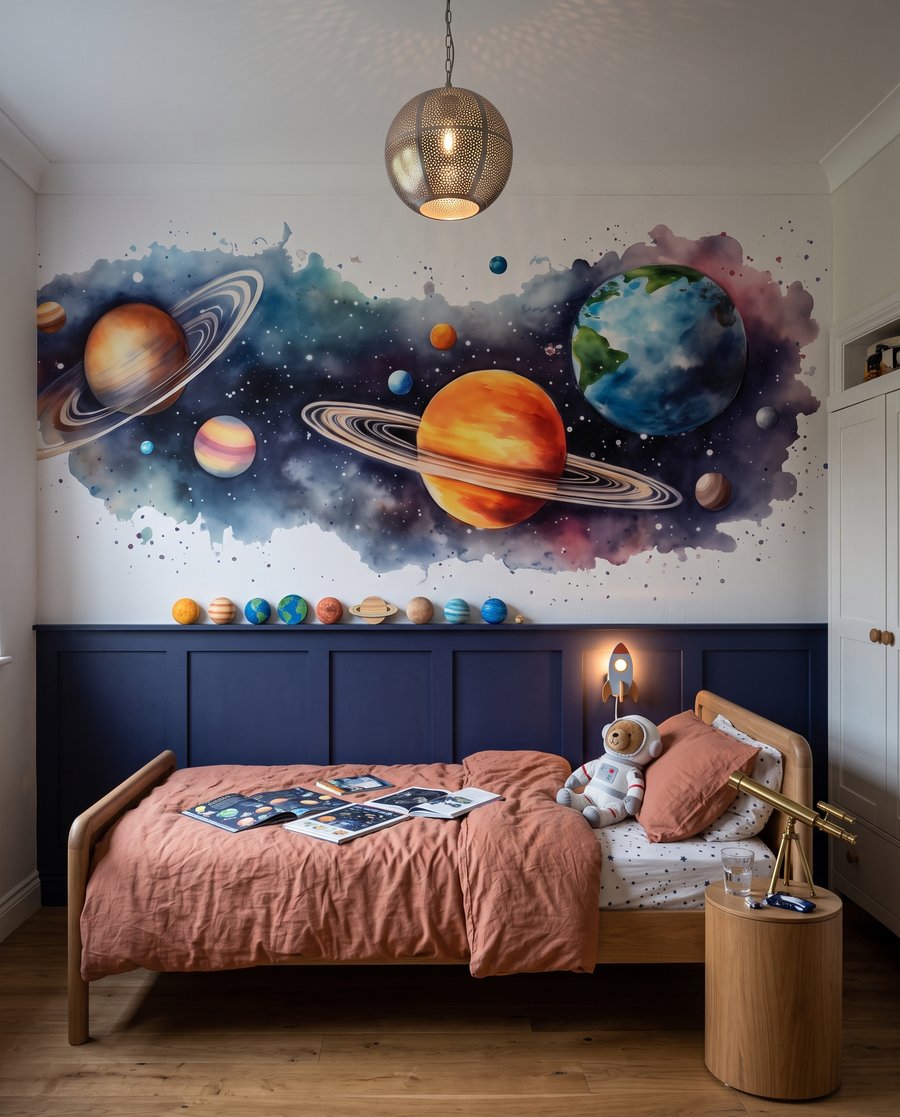 Planetas com anéis num interior