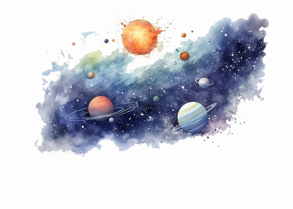 Sol sobre estrelas pintadas — design completo