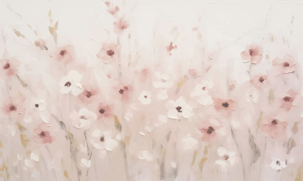 Prado de flores rosa — design completo