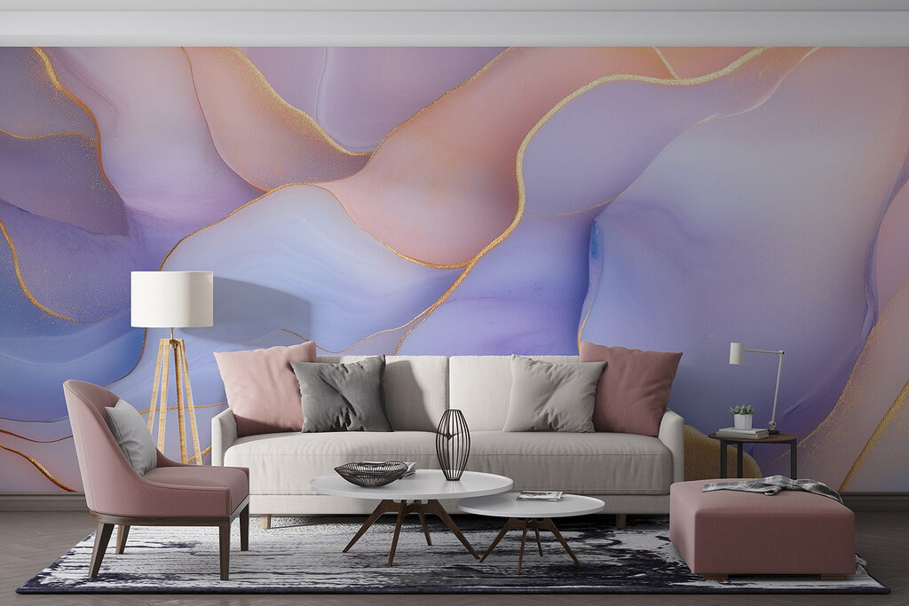 Pedra pastel, linhas douradas — interior 2