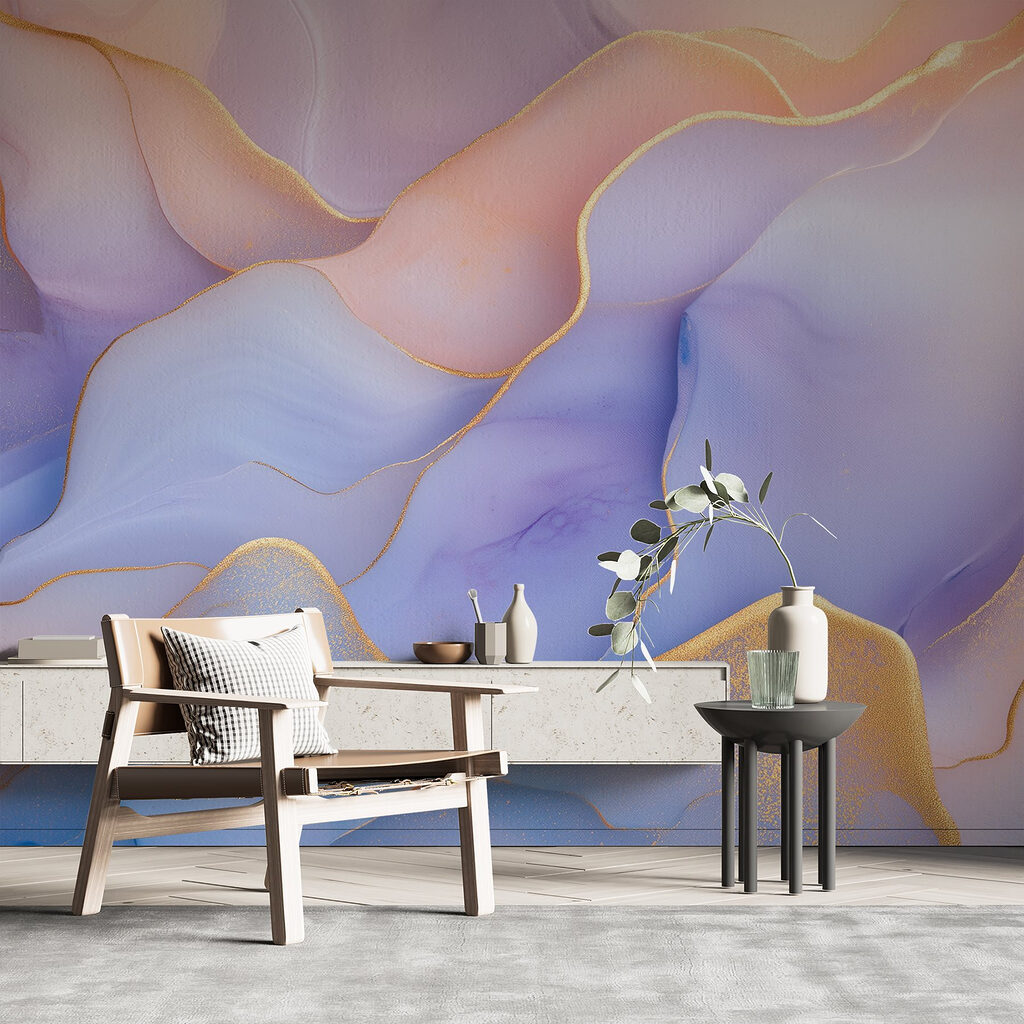 Pedra pastel, linhas douradas — interior 3