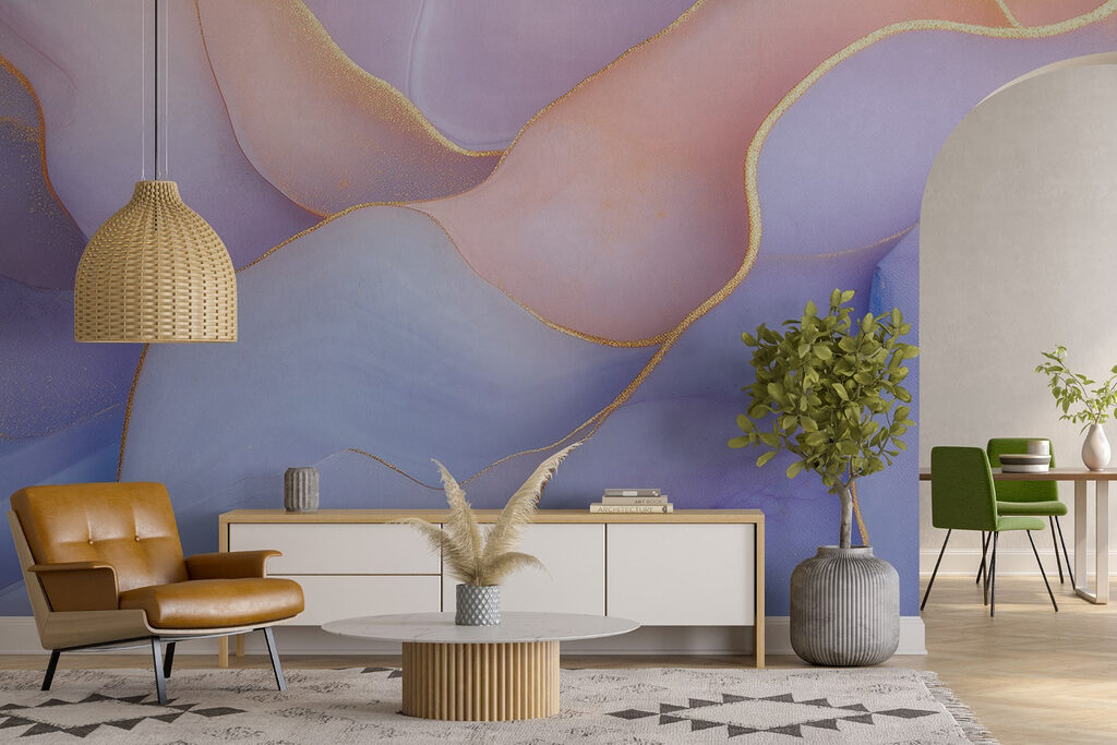 Pedra pastel, linhas douradas — interior 4