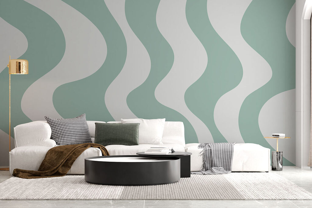 Ritmo vertical em menta — interior 1