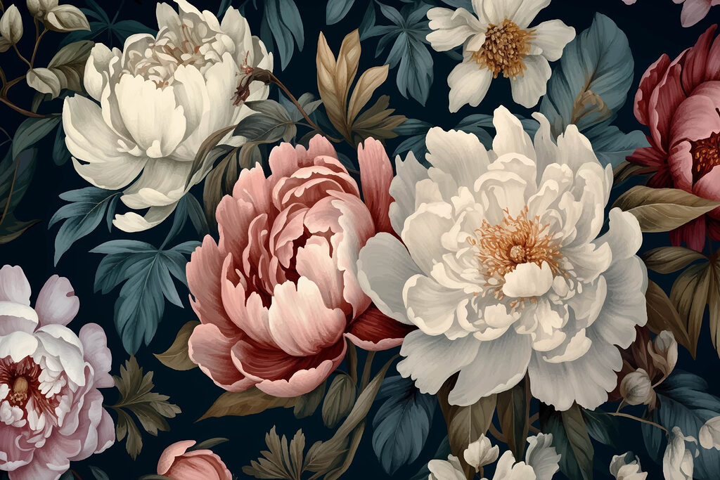 Flores em azul-noite — design completo