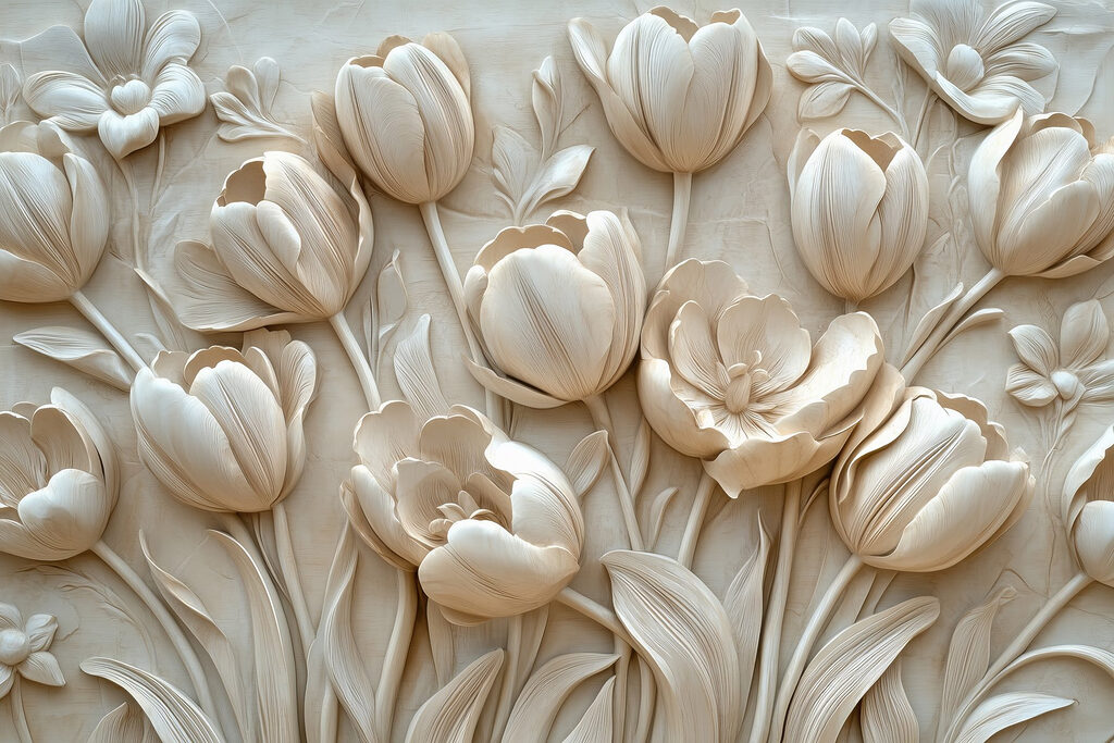 Tulipas em relevo — design completo