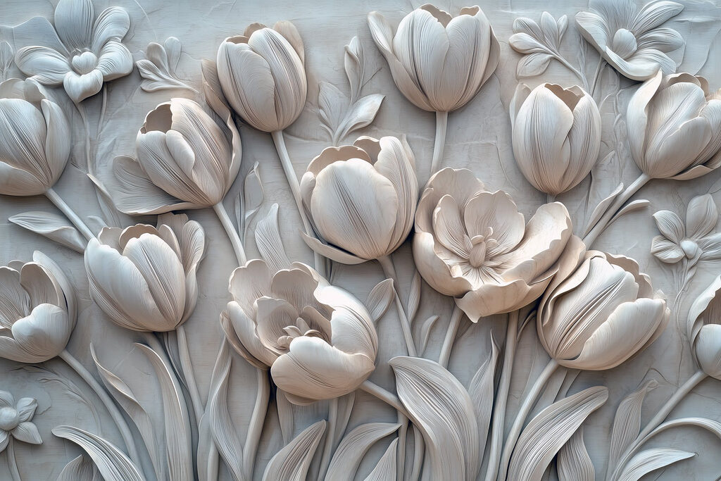 Tulipas em relevo — design completo