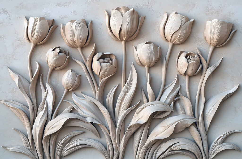 Fila de tulipas — design completo