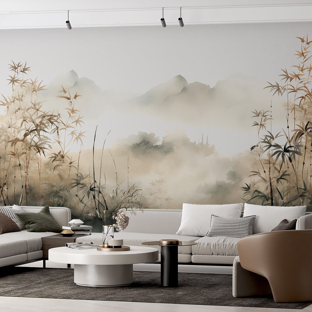 Bambu na névoa dourada — interior 1