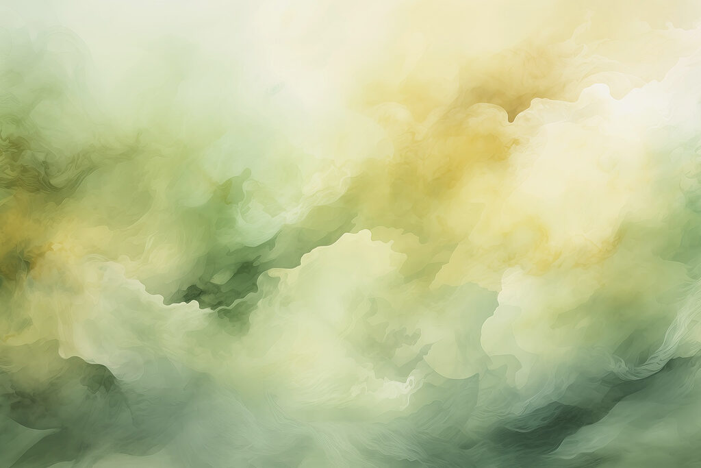Nuvens verde-amarelas de aguarela — design completo