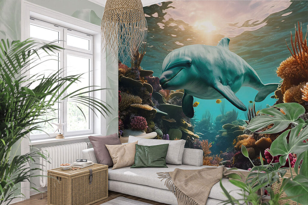 Golfinho entre corais quentes — interior 2