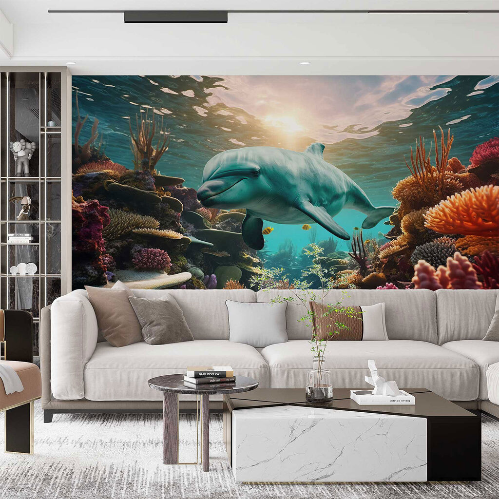 Golfinho entre corais quentes — interior 3