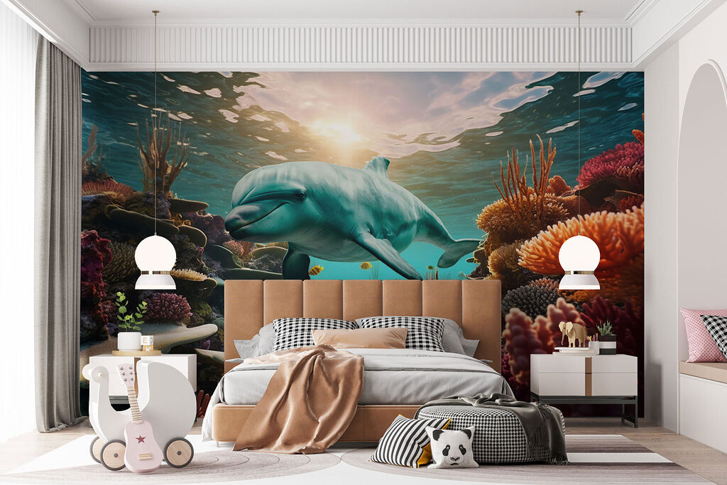 Golfinho entre corais quentes — interior 4