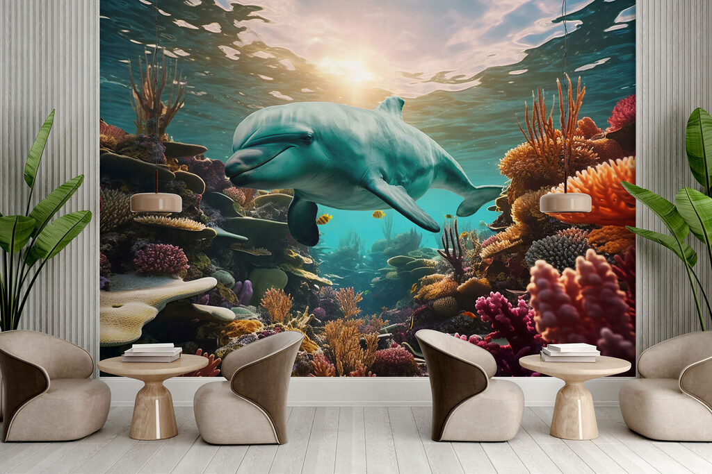 Golfinho entre corais quentes — interior 5