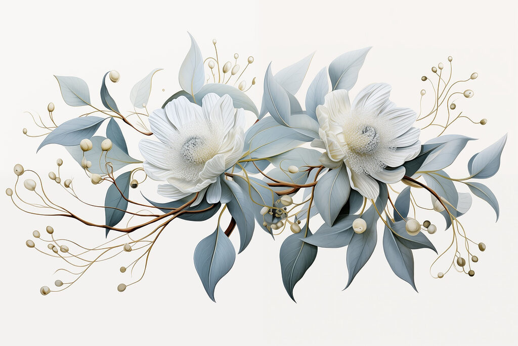 Ramo horizontal em branco — design completo
