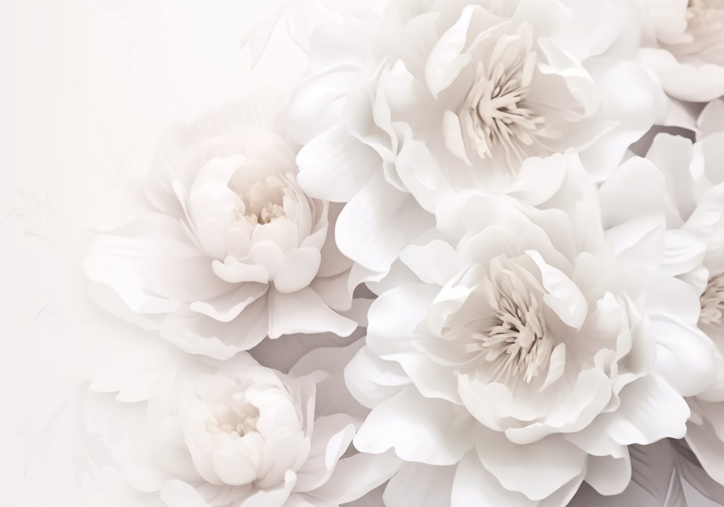 Flores brancas a dissolver-se — design completo