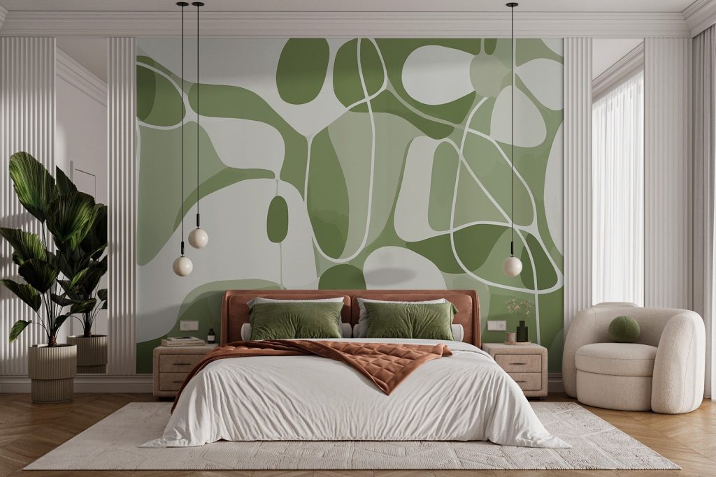 Formas abstratas e linhas num interior