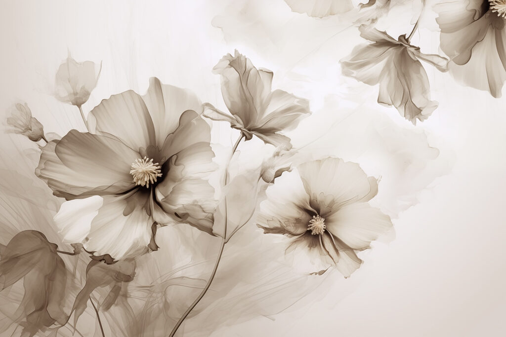 Flores soltas em aguarela — design completo