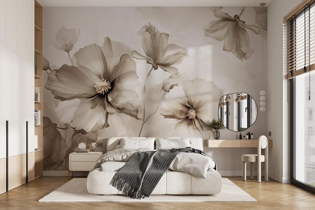 Flores soltas em aguarela — interior 1