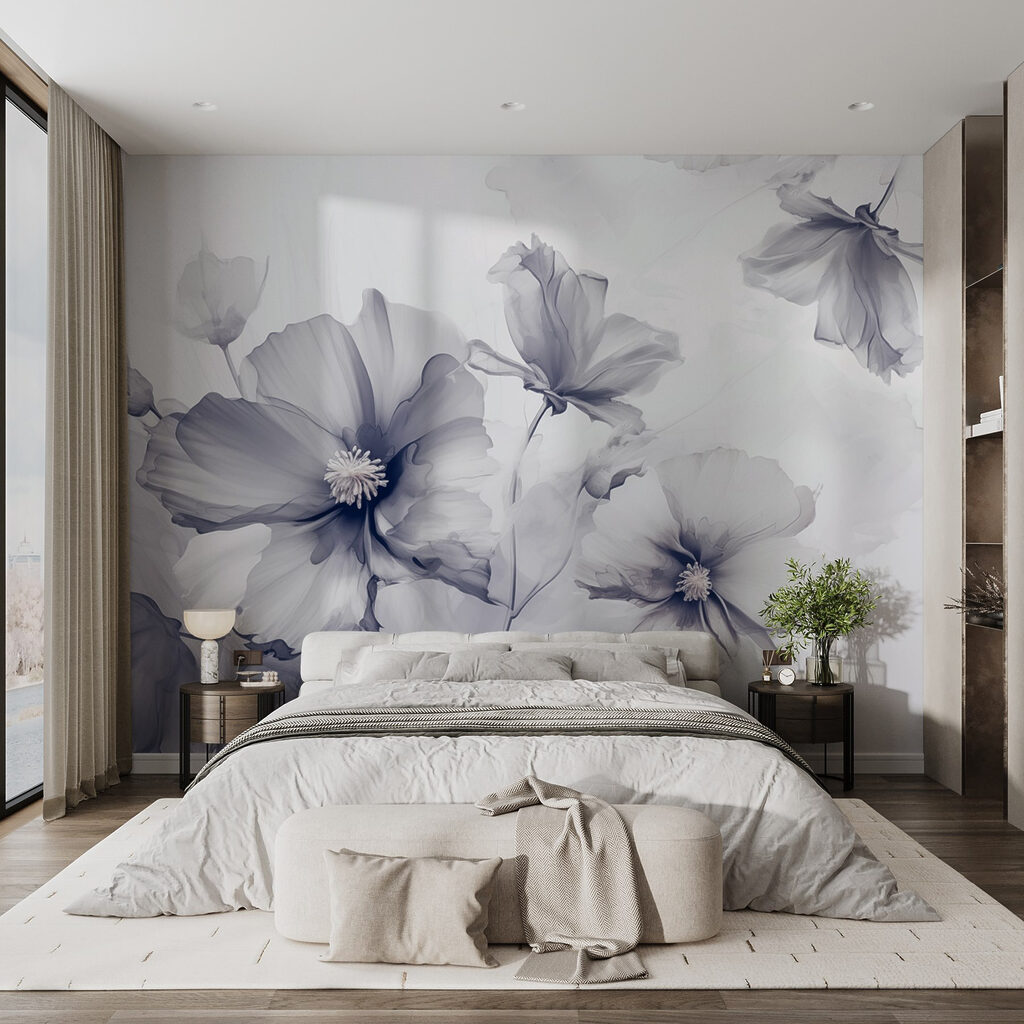 Flores soltas em aguarela — interior 1