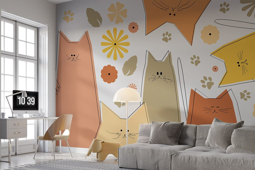 Gatos entre flores — interior 1