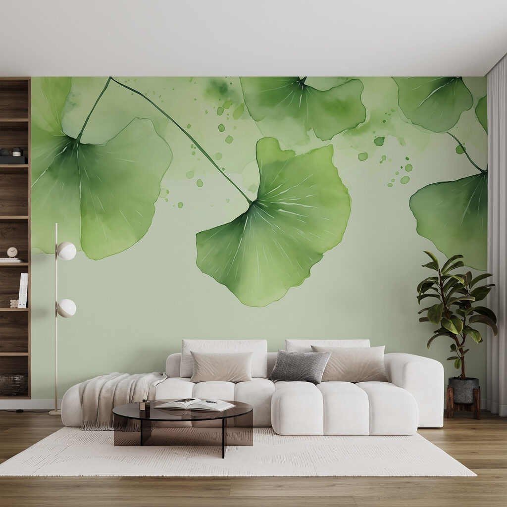 Leques verdes suspensos — interior 1