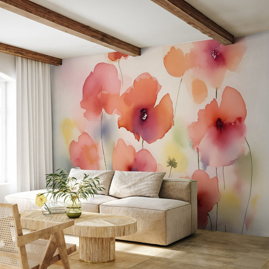Caules finos sobre amarelo — interior 2