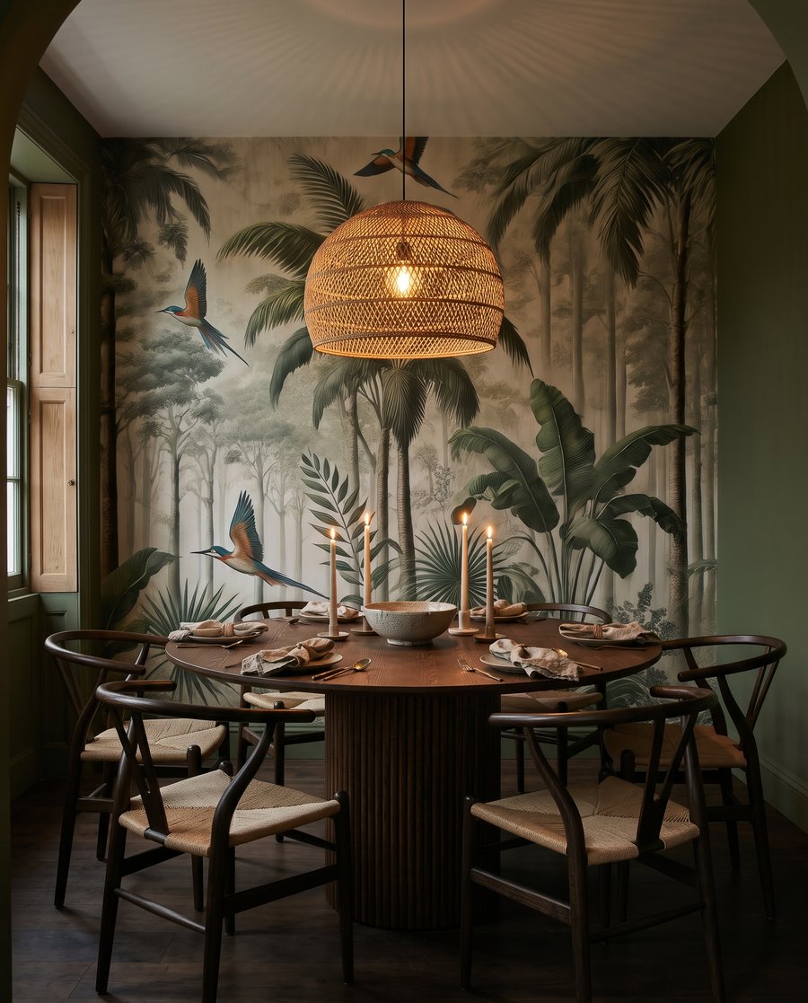 Aves entre palmeiras — interior 8