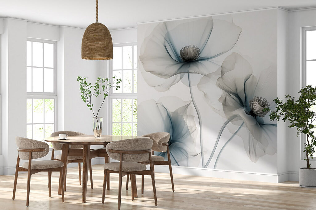 Flores transparentes azul-acinzentadas — interior 1