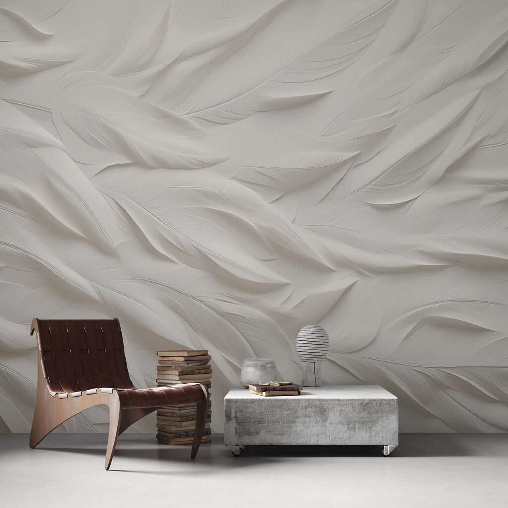 Folhas brancas em ondas — interior 1