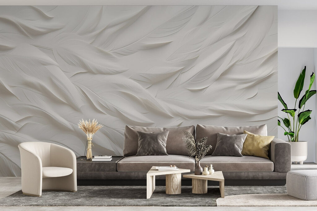 Folhas brancas em ondas — interior 2