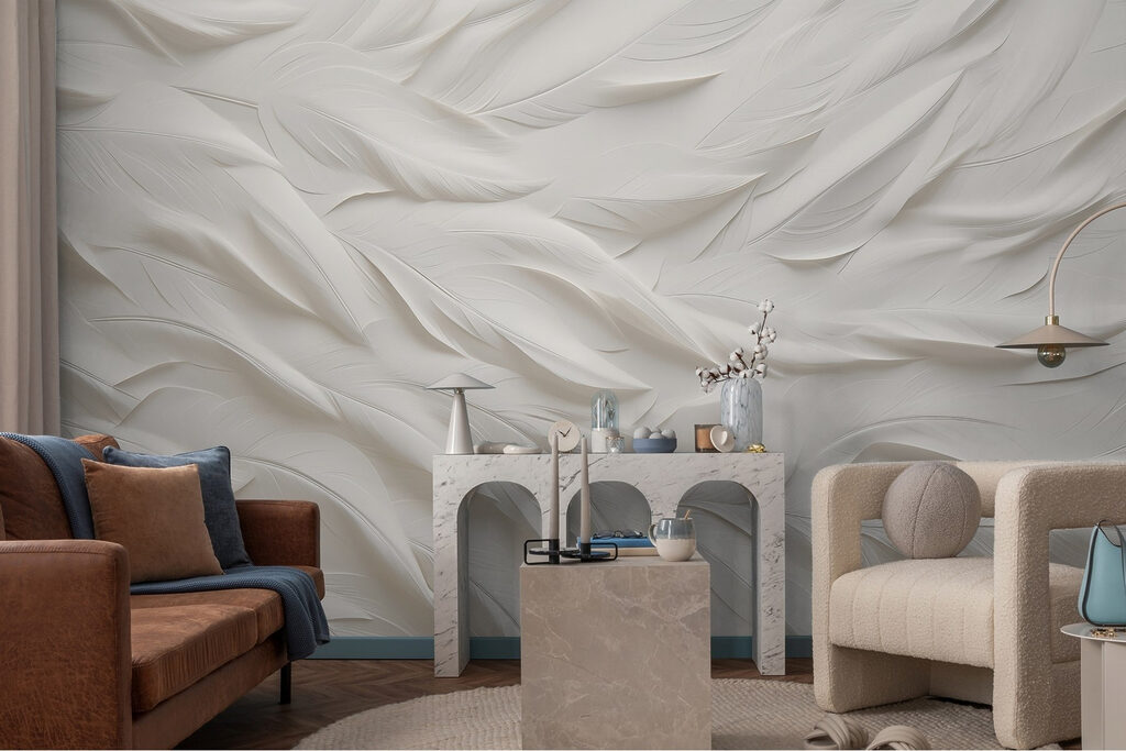 Folhas brancas em ondas — interior 3
