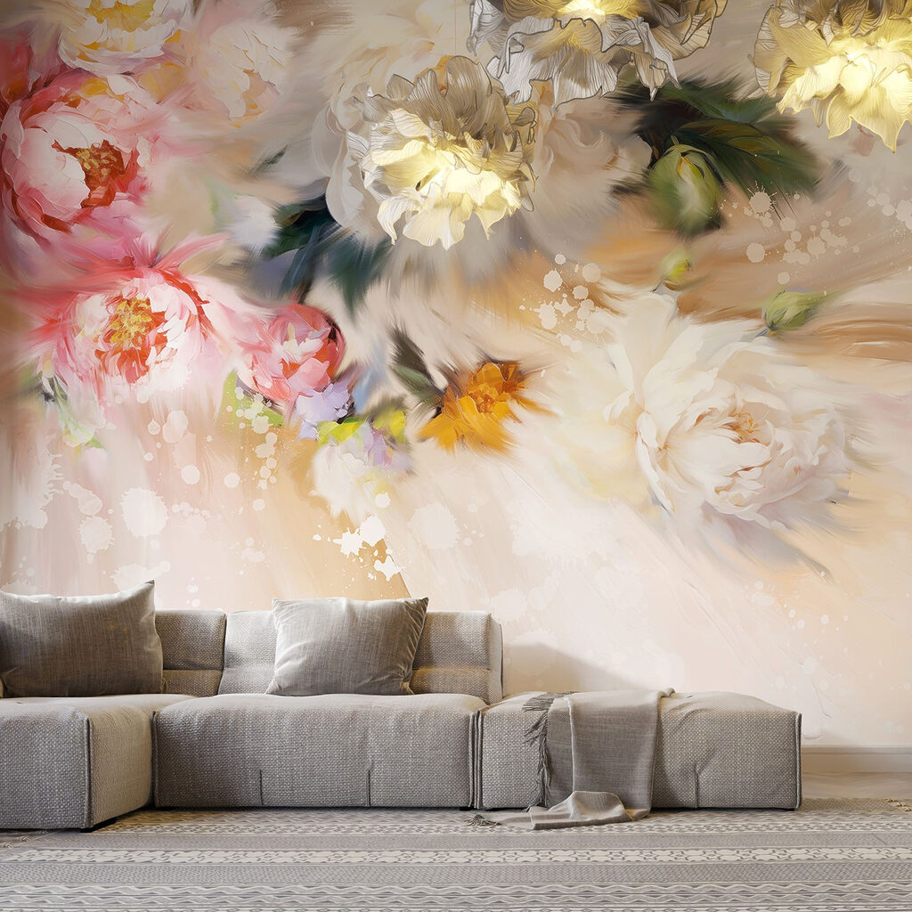 Peónias em fluxo suave — interior 2