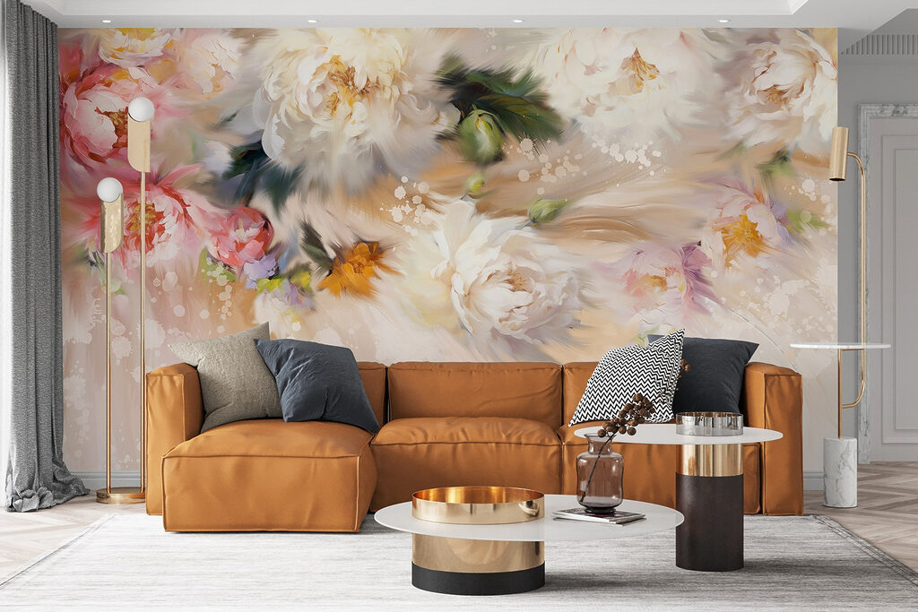 Peónias em fluxo suave — interior 3