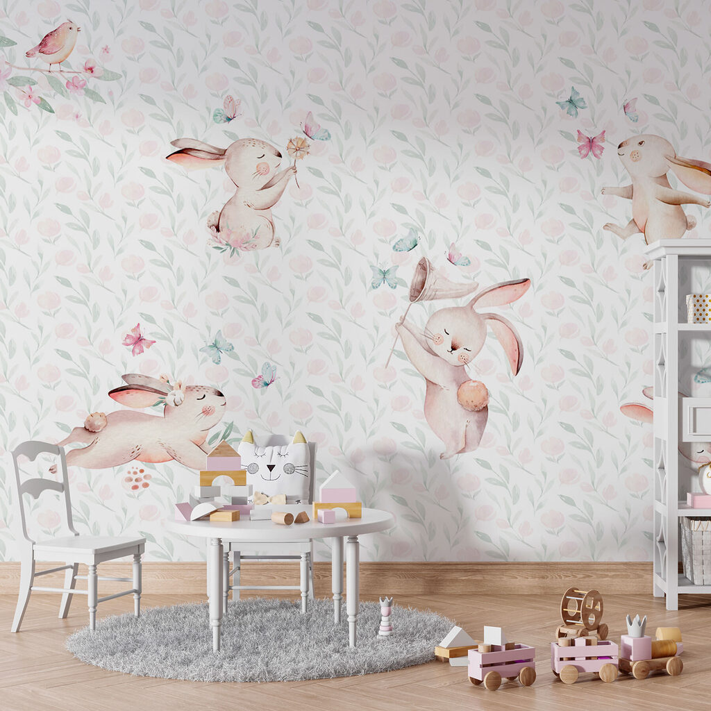 Coelhinhos entre flores — interior 2