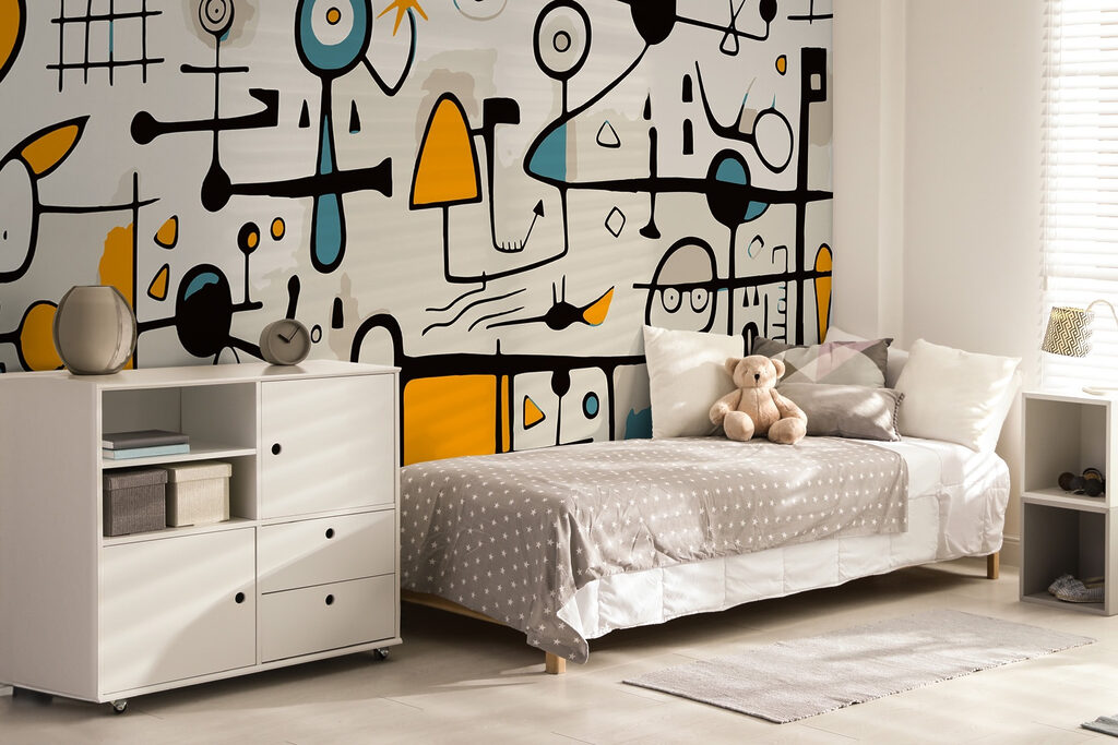 Figuras lineares em ocre — interior 2