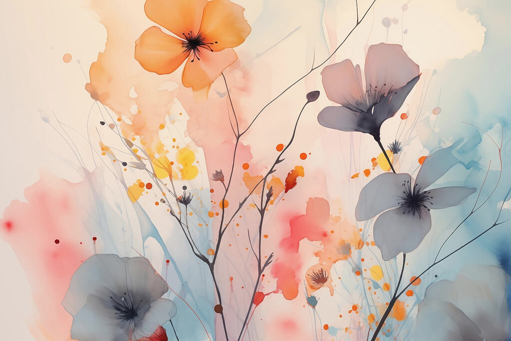 Flores em manchas soltas — design completo