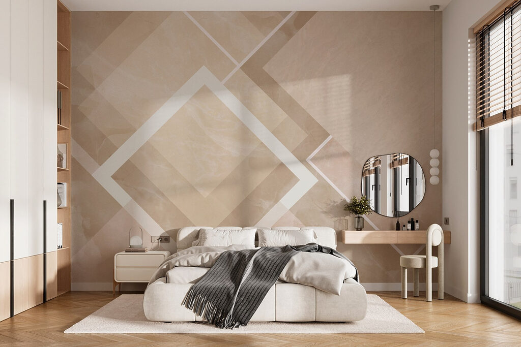 Losangos com contorno branco num interior