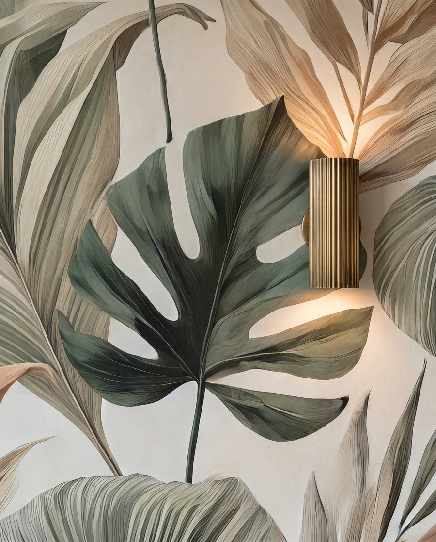 Folhas tropicais naturais — detalhe