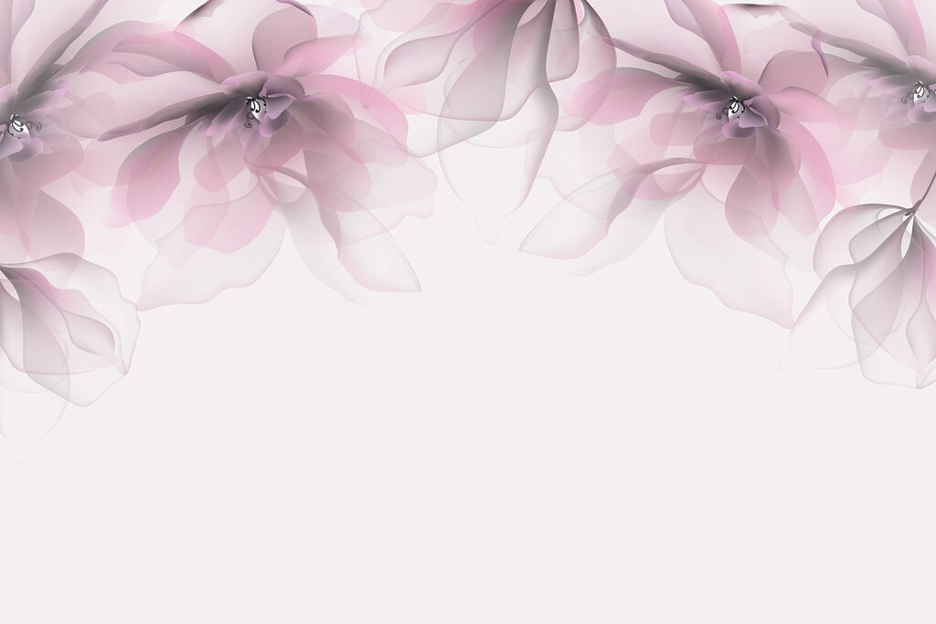Flores pendentes no topo — design completo
