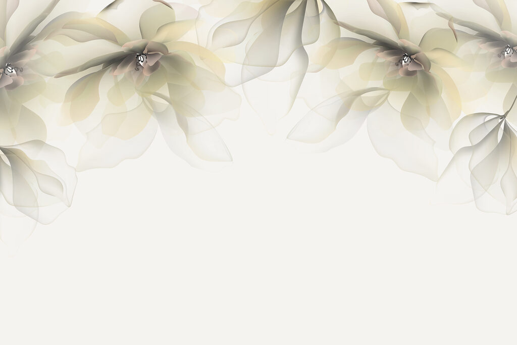Flores pendentes no topo — design completo