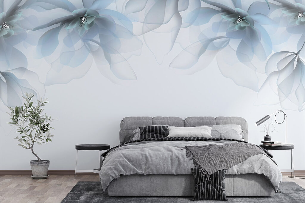 Flores pendentes no topo — interior 1